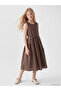 Nevavm Oval Collar Girl's Poplin Dress with a Difference