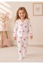 100% Cotton Long Sleeve Buttoned Seasonal Bow Patterned Soft Textured Bottom and Top Baby Girl Pajama Set