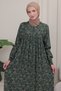 Shirred Robadan Buttoned Front Viscose Fabric Tesseture Clothing Mother Dress Prayer Dress - 6