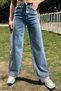 Mery High Waist Wide Leg Snow Wash Jean Pants