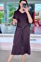 Belted Crystal Fabric Dress 6Y371 - 3