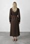 Beli Belted Long Sleeve Dress Brown - 4