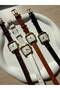 Minimal Leather Cord Women's Wristwatch Pan Bitter Brown - 3