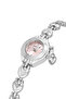 Heart Charmlı Tiny Women's Wristwatch Silver Pink Color Pl-1602B4X