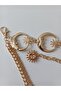 Gold, Multi-Layered Metal Belt with Moon and Star Figures - 3