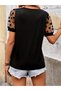 New Season Women's Short Sleeve Crew Neck Polka Dot Viscose Blouse 62322 - 4