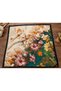 Women's Floral and Autumn Leaf Patterned Satin Square Scarf 55X55 - 3