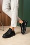Lace-Up Men's Sports Shoes Black (Black Sole) - 4