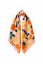 50X50 cm Satin Silky Soft Scarf – Lemon and Orange Patterned Scarf for Neck, Hair, and Bag