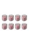 HÖKGÖK 8-Piece Scented Glass Candle Set – Red Berry, Light Pink, 12-Hour Burn