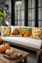Orange Pumpkin and Truck Fall Patterned Runner and Set of 4 Throw Pillow Covers - 6