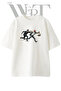 Banksy Police Thief Design Printed Unisex White Oversize T-Shirt