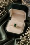 Rectangular Cut Green Zircon Stone Luxury Ring - Adjustable (Gold Color) - 3