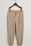 Men's Regular Fit Sweatpants with Logo Beige Men's Regular Fit Cotton Sweatpants Beige - 4