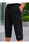 Men's Black Below Knee Length Capri Combed Cotton Shorts & Bermuda Summer Cotton Slim Fit