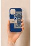 حافظة سيليكون بنمط السجاد الأزرق العرقي متوافقة مع iPhone 12-12PRO