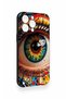 iPhone 14 Pro Max Compatible Colorful Eye-Pop Pattern Silicone Case - 3
