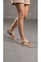 Women's Suede Gold Accessory Detailed Flip-Flop Sandals Comfortable Orthopedic Non-Slip Sole Sandals - 4