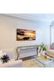 Tropical Beach Sunset with Palm Trees Gallery Wrapped Canvas Wall Art | 50x100cm 20x40 inch | Panoramic Ocean Wall Decor - 3