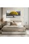 Golden Tree Beach Bench Gallery Wrapped Canvas Wall Art | 50x100cm 20x40 inch | Black White Gold Panoramic Decor - 5