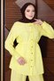 Drawstring Waist Stitched Detail Suit Tsd260253 Yellow - 2