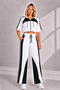 Women's Hooded Zipper Short Sleeve Crop Top High Waist Wide Leg Stripe Detailed Tracksuit Set - 8