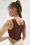 Women's Thick Strap Belted Body Crop - 5