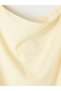 Yellow Boat Neck Plus Size Gathered Blouse - 3