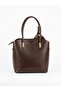Leather-Look Multi-Compartment Hand and Shoulder Bag with Scarf Detail - 4