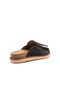 Genuine Suede Leather Women's Anatomical Sole Tassel Detailed Brown Color Closed Toe Sabo Slippers - 3
