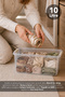 6-Piece 10Lt Lockable Lid Organizer - Elora In-Cabinet Organizer Multi-Purpose Storage Box Beige - 4