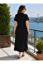 Timeless Elegance - Women's Collared Gold Button Detailed Midi Modal Summer Dress - 4