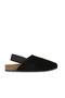 Black Suede Women's Flat Sandals