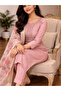 Pink Rayon Slub Embroidered Kurta Set with Chanderi Dupatta - FFT8032 | Pink-Size:L-40-Inches - 4