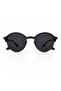 Classic Round Polarized Sunglasses for Men & Women, Matte Black Frame with Smoke Grey Lenses - 3