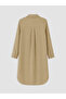 Lcw Everyday Brown Oversize 100% Linen Women's Shirt Tunic - 2