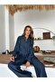 Women's Front Beaded Embroidered Denim Oversize Shirt - 4
