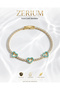Women's Waterway Steel Bracelet with Turquoise Stone and Heart in Gold Color - 7