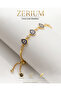 Women's Steel Elevator Bracelet with Drop Evil Eye Beads and Zircon Stones Series - 6