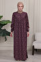 Floral Print Round Robe Mother Hijab Dress