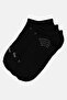 Kids Boy 3 Pairs Brand Logo Ankle Socks, Black