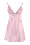 Pink Ruffle and Tie Detail Satin Woven Nightgown with Rope Straps - 4