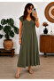 Solid Color Viscose Fabric Relaxed Fit Bohemian Style Dress - 2