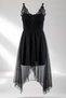 Size 38 Tulle Lined Lace Detailed Handcrafted Black Women's Evening Dress - 2