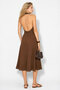 Halter Neck Dress-Brown - 2