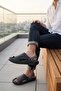 Black smoked casual beach pool slippers men's slippers & sandals - 4