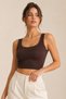 Women's Lace Detailed & Ribbed Crop Tank Top - Cotton Stretch Fabric