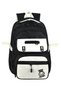 Licensed Twill Model 3-Piece Set Primary School Middle School Daily School Backpack Lunch Pencil Case 26102 Black - 7