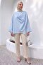 Shoulder Shawl Detailed Tunic Y0156 - Baby Blue - 3