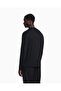Men's Regular Fit Collar with Embroidered Logo Detail Long Sleeve Black T-Shirt - 5